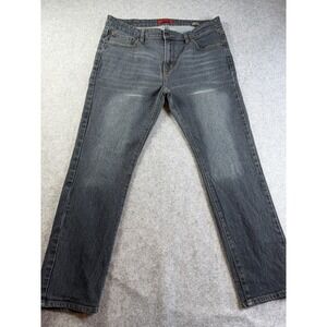 MBX Mens Size 36 Dark Wash Blue Stretch Denim Slim Fit Tapered Leg Jeans